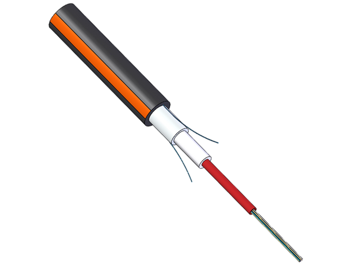 CCM Aussenkabel PE 2500 1x24 9/125 BK/OR